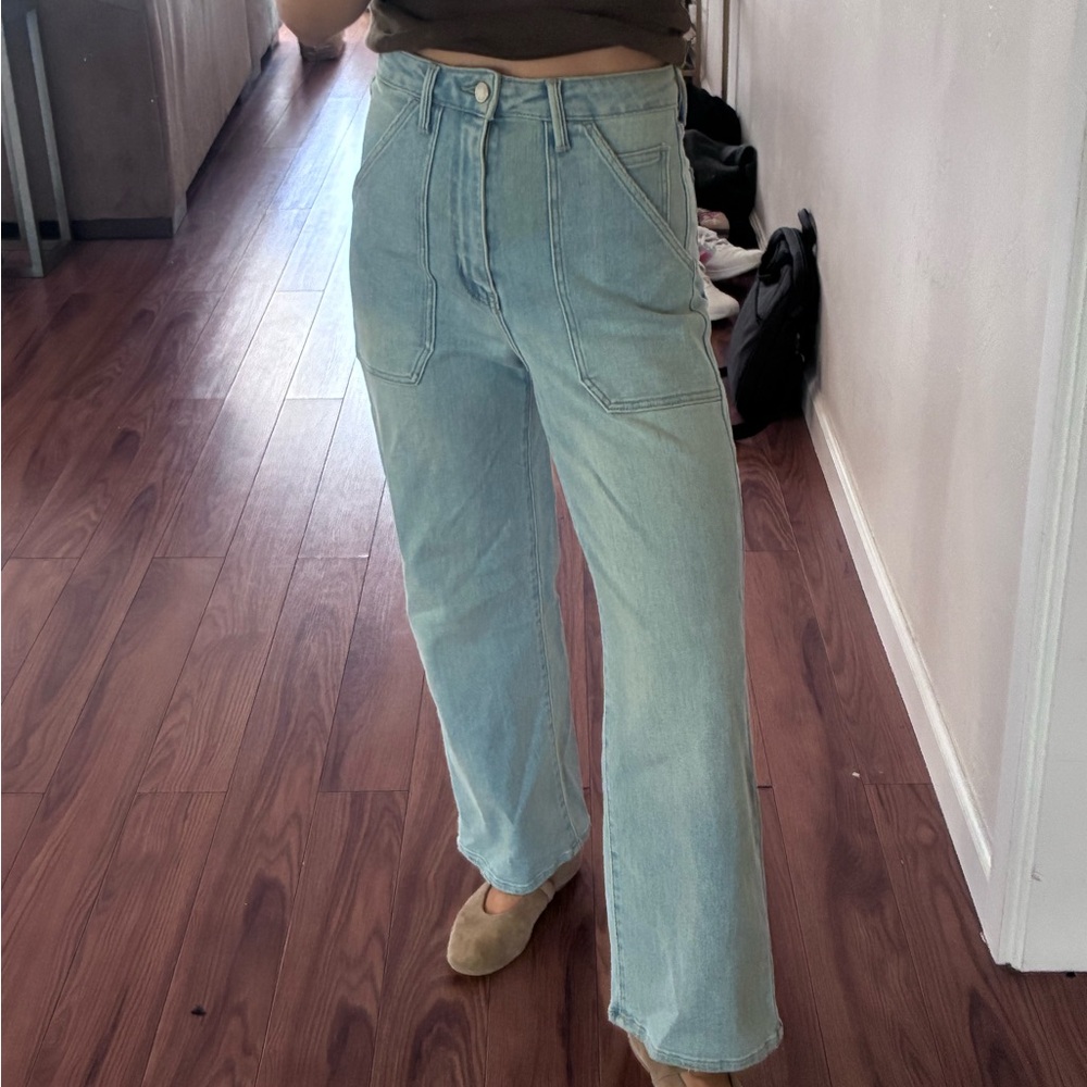 Just Black Denim Patch Pocket Wide Leg